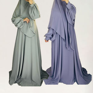 カスタム2ピースJilbab Nidaイスラム教徒のドレス2ピースイスラム服女性のための卸売祈りセットラマダンEidトルコのJilbab - Product Image 1