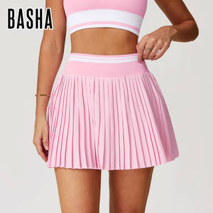 Gonna corta estiva a contrasto di colore plissettato, gonna corta sportiva e Fitness a vita alta, gonna Tennis Anti-esposizione - Product Image 3