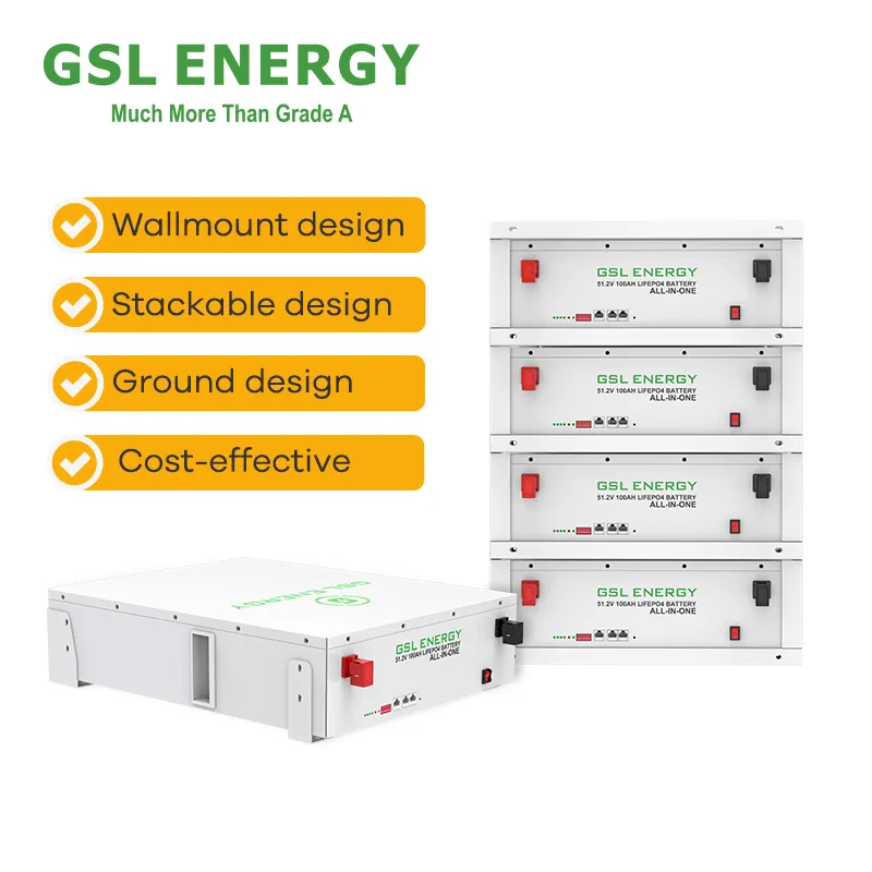 GSL 10KW 5KW พลังงานระบบเก็บ50KW 20KW ชุดแบตเตอรี่ LiFePO4ประหยัดพลังงานที่เก็บแบตเตอรี่ไว้ในบ้านแบบวางซ้อนกันได้สำหรับพลังงานแสงอาทิตย์