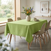 Nappe en tissu Lolis 180 GSM 60*60 pouces 100% polyester couleur unie, aspect lin, résistante aux plis, en polyester mélangé chiné