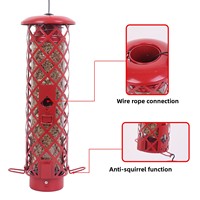 Mangeoire à oiseaux en métal et plastique résistante à la pression, anti-écureuil, nouvelle génération, pour l'extérieur, cour, jardin, alimentation des oiseaux sauvages