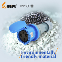 Fiche industrielle WEIPU IEC IP67 avec prise de conteneur frigorifique 3/4/5 broches 400-450V 32A laiton verre acier inoxydable norme CE