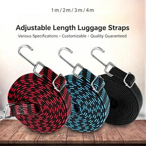 Correas Elásticas Ajustables para Equipaje, Cuerdas Elásticas Resistentes con Ganchos Metálicos, Alta Resistencia para Sujetar Carga de Motocicleta - Product Image 4