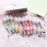 Rouge à lèvres liquide et gloss transparent - Logo personnalisé, fini mat avec motif floral minéral, résistant à l'eau et longue tenue