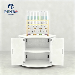 Quầy trưng bày nước hoa di động bằng gỗ tròn tùy chỉnh, quầy nước hoa nhỏ gọn với thiết kế dạng ki-ốt để bán - Product Image 4