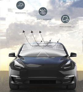 Logo tùy chỉnh xe Ô dù che nắng dày UPF50 + có thể gập lại bảo vệ Nhiệt Cách Nhiệt phía trước windshieldcar Ô dù che nắng - Product Image 5