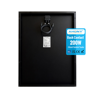 Panneau solaire en verre 200W pour connecteur, cellules HPBC 182mm, efficacité 25,8%, boîtier de jonction IP67/IP68 pour système de réseau domestique et VR (eRigid)