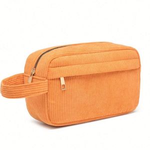 Customized Geometric <b>Large</b> Zipper Fashion Corduroy Cosmetic <b>Bag</b> for Girls Portable Travel <b>Storage</b> - Product Image 4