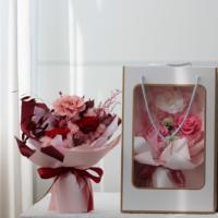 Bouquet de fleurs fait main, mélange de fleurs séchées, bouquet de fleurs naturelles préservées avec boîte pour la décoration de bouquet de mariage