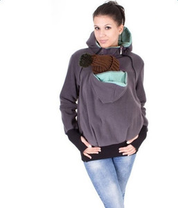 Nuovo sacchetto di canguro felpa con cappuccio per la <span class=keywords><strong>mamma</strong></span> maternità Multi funzionale inverno morbido caldo bambino che indossa giacca - Product Image 3