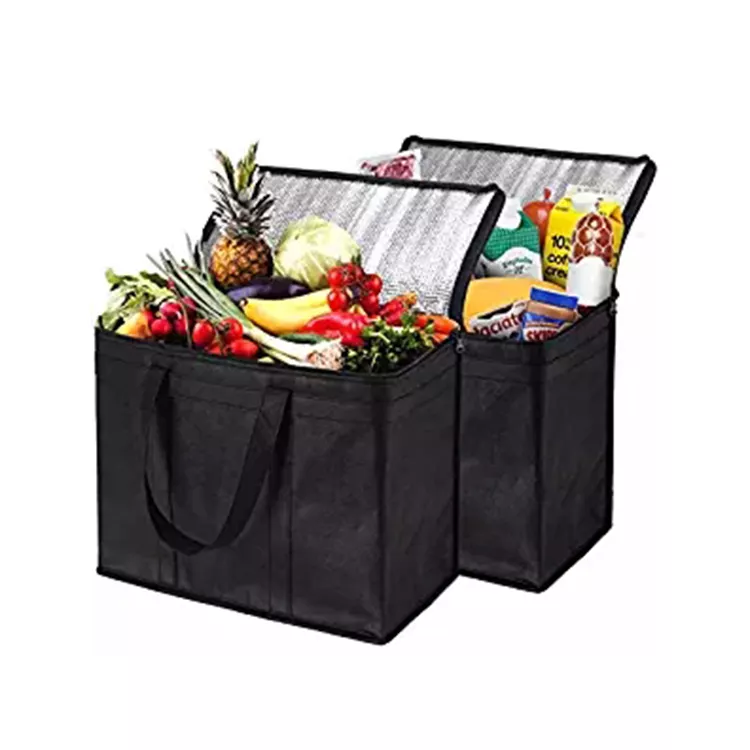 Eco friendly reusable insulated thermal foldable cooler bag for food delivery