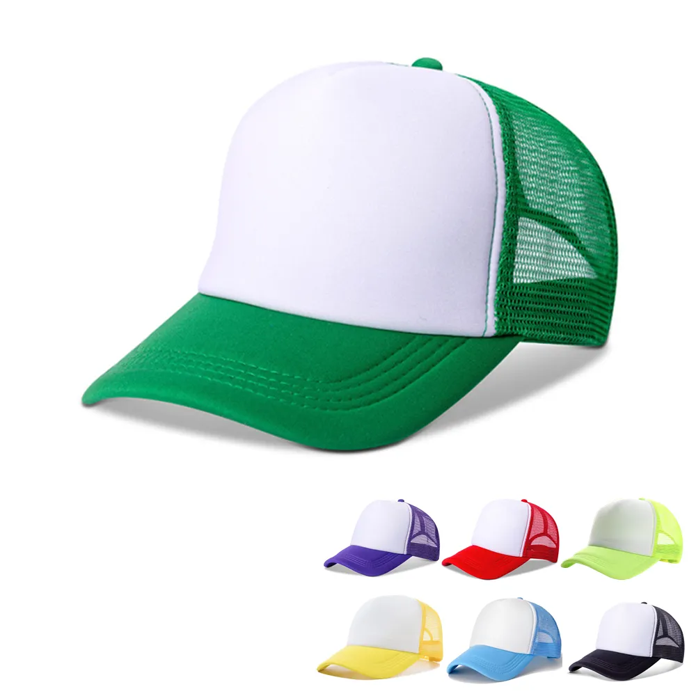 Topi Olahraga Bisbol Polos Busa 5 Panel Logo Khusus dengan Logo Bordir Jaring Polos Topi Turker Gorras Para Hombre