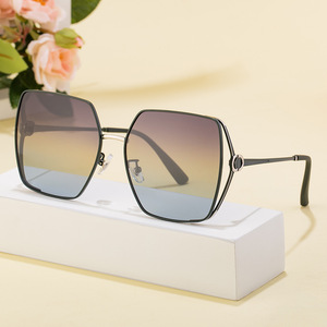Lunettes de soleil polarisées carrées Dl-D6389 pour femmes, verres TAC UV400, monture en métal TR, couleur marron, style haut de gamme - Product Image 4