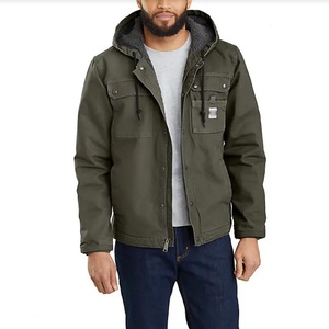 Vestes de travail utilitaires lavées, doublées de sherpa, en toile de coton 100%, chaudes et lourdes, à capuche, personnalisées pour l'hiver |   Fabricant de vestes - Product Image 5