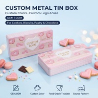 Boîte en métal élégante personnalisée avec impression 3D en relief de luxe, vente en gros ODM, emballage métallique haut de gamme pour confiseries raffinées