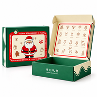 Boîte en papier kraft rouge double pliage personnalisée et recyclable pour Noël, ensemble cadeau tasse isotherme, chewing-gum, sucre, fermeture magnétique