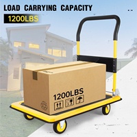 Carro de camión de plataforma de acero resistente Ruedas giratorias de 360 grados Carro de mano de empuje plegable para carga