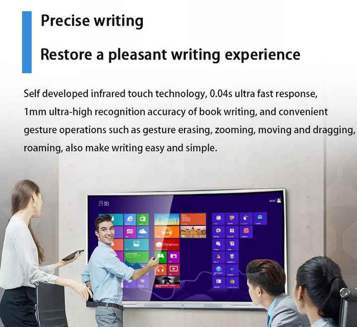 75-Inch 4K LCD Wireless Interactive Flat Panel Touch Screen Teaching ...