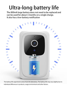 <span class=keywords><strong>Sonnette</strong></span> <span class=keywords><strong>sans</strong></span> <span class=keywords><strong>fil</strong></span> blanche extérieure 30W IP44 étanche portée de 200m pas de batterie requise Wifi connecté bienvenue mélodie carillons porte - Product Image 6