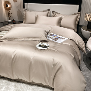 Ensemble de housse de couette à rayures satinées couleur bonbon ensemble de literie solide et léger ensemble de couvre-lit de luxe ensemble lavage en <span class=keywords><strong>machine</strong></span> à froid avancé - Product Image 2