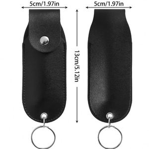 Estuche Portátil de Cuero PU con Componentes Metálicos para Spray de Defensa Personal, Llavero, Regalo Perfecto para Novia, Mamá - Product Image 3