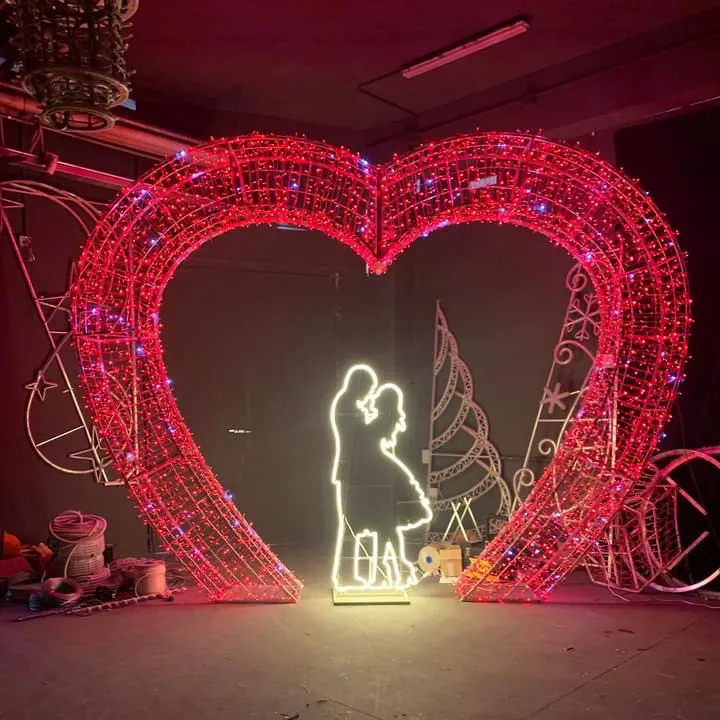 RayTop Newish Love Heart Shape Motif 3d Tunnel Led Christmas Fairylights Chain Light