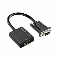 Adaptor VGA ke HDMI dengan Audio 1080P, Kabel Konverter Video VGA Male ke HDMI Female untuk PC Desktop, Laptop, Monitor, TV, Proyektor