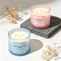 Bougie parfumée pour la maison A28M à 3 mèches, parfum d'ambiance longue durée, forte concentration d'huile parfumée, mélange de cire de soja