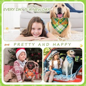 ผ้าพันคอสุนัขลายสก็อตพิมพ์ลายน่ารัก ผ้าพันคอสัตว์เลี้ยงแบบปรับได้สำหรับลูกสุนัขและแมว - Product Image 3