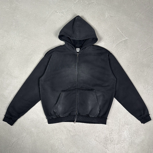 Sweat à capuche pour homme YKH, <span class=keywords><strong>logo</strong></span> personnalisé imprimé, épais 400 g/m², coupe oversize, style vintage délavé, effet Monkey Wash - Product Image 3