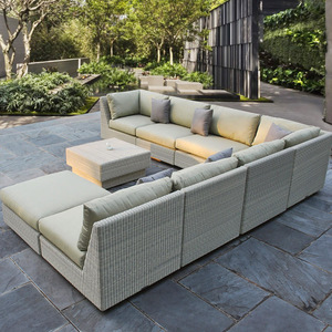 Conjunto de Sofás de Jardín Modernos para Exteriores, Sofá de Terraza de Ratán con Cojines Impermeables y Diseño Ecológico - Product Image 6