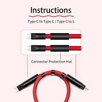 Cable de Carga Rápida y Transferencia de Datos USB-C a USB-C 2 en 1 de 60W/100W YJ FASHION con Cordón de Mano para Regalos Empresariales con LOGO Personalizado