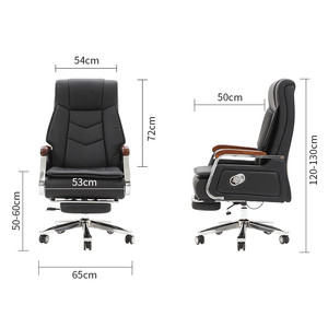 Executive Office Chair Leather Reclining Swivel Height Adjustable Ergonomic Chair for Home <b>Workstation</b> - Product Image 1