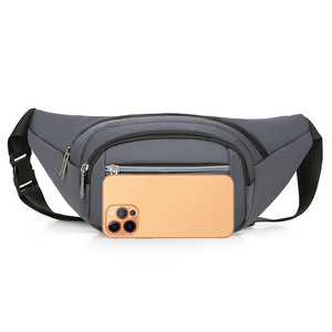 Unisex Waist Bag With Cell Phone Pocket Gray Water Resistant Fanny Pack For Travel Outdoor Activities - Product Image 1