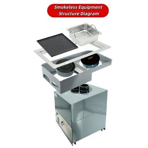 เตาปิ้งย่างเกาหลีแบบไร้ควันสำหรับร้านค้า พร้อมหม้อไฟฟ้าเคลือบกันติด สเตนเลสสตีล ใช้ได้สองแบบ สำหรับ<span class=keywords><strong>ชา</strong></span><span class=keywords><strong>บู</strong></span><span class=keywords><strong>ชา</strong></span><span class=keywords><strong>บู</strong></span>และเตาบาร์บีคิว - Product Image 6