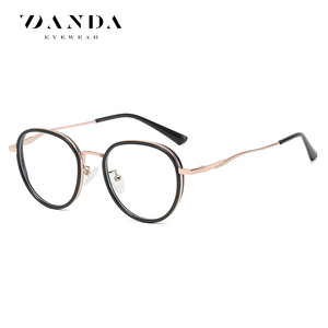 Zanda Round Eyeglasses <b>Frame</b> Full Rim <b>Metal</b> Unisex Anti Blue Light ZC808 - Product Image 1