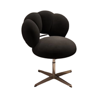 Chaise de maquillage moderne haut de gamme tabouret de coiffeuse de Style crème avec chaise à ongles rotative en tissu de laine d'agneau pour filles de chambre à coucher