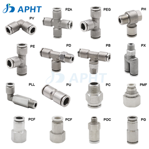 Raccords et connecteurs <span class=keywords><strong>de</strong></span> tuyau pneumatique en acier inoxydable <span class=keywords><strong>de</strong></span> haute qualité pour l'automatisation industrielle, marque APHT - Product Image 2