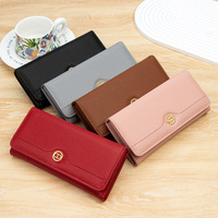 Promo Desain Baru Dompet Panjang Wanita Vintage OEM dengan Pola Benang, Penutup Ritsleting, Multifungsi, Lapisan Poliester