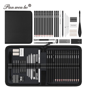 Panwenbo 42 Pcs Vẽ Thiết Lập Phác Thảo Kit Phác Thảo Bút Chì Nghệ Thuật Nguồn Cung Cấp Với Graphite Than Bút Chì Pha Trộn Công Cụ tẩy - Product Image 1