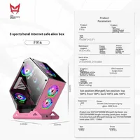 Internet café e-sports hôtel 360 refroidissement par eau bureau verre côté Transparent en forme de boîtier ordinateur hôte ATX mi tour Stock