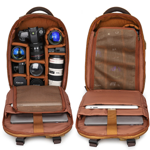 Túi máy ảnh kỹ thuật số cỡ lớn chống nước, phong cách cổ điển, bán chạy nhất dành cho máy ảnh <span class=keywords><strong>DSLR</strong></span> và máy quay phim, có ngăn đựng laptop - Product Image 3