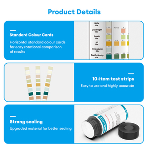 100 Dải/chai 10 trong 1 URS-10T Thuốc thử Strips cho nước tiểu nước tiểu thường xuyên nước tiểu phân tích kiểm tra giấy - Product Image 6