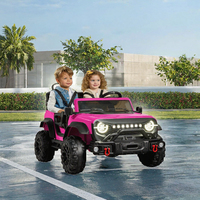 Voiture électrique pour enfants Muse Origin 24V 2 places, alimentée par batterie, avec capacité de 132 lb, contrôle parental, lumières LED, rose vif, ABS