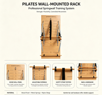 Tour de Pilates murale professionnelle en bois d'érable avec ressorts réglables et barre de poussée pour la maison et le studio