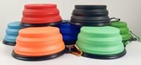 Bol pliable portable pour chiens et chats - Bol d'alimentation et d'eau de couleur unie pour les voyages en plein air, le camping, la marche et la randonnée