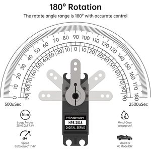 Servomoteur numérique Hiwonder 25Kg Cm à couple élevé avec engrenages métalliques pour robots RC et projets DIY - Product Image 2