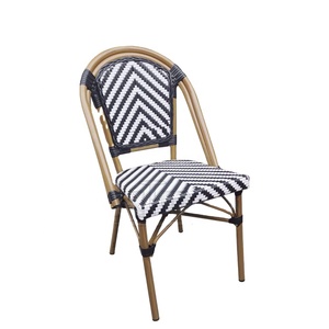 Impilabile sun bar leggero ristorante in stile francese giardino alluminio rattan vimini mobili da pranzo sedia da esterno da bistrò - Product Image 1