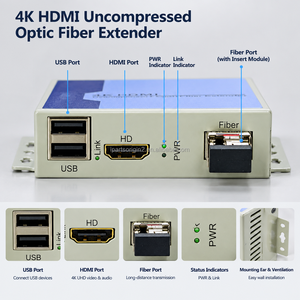 Extenseur de Fibre Optique 4K Non Compressé avec KVM USB SC Monofibre 20KM – Convertisseur Vidéo Audio Optique sur Fibre - Product Image 5