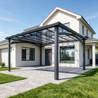 Toldo de Policarbonato para Patio, Estructura de Aleación de Aluminio, Toldo Fijo Estándar, Impermeable, Protección UV contra la Lluvia, Cubierta para Terraza y Balcón